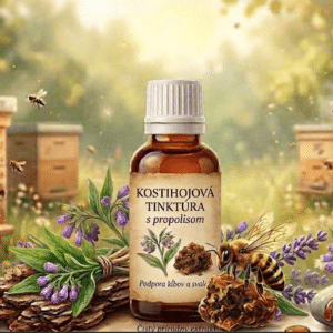 Kostihojová tinktúra s propolisom – Včely z vnútrozemskej delty Dunaja, 30ml